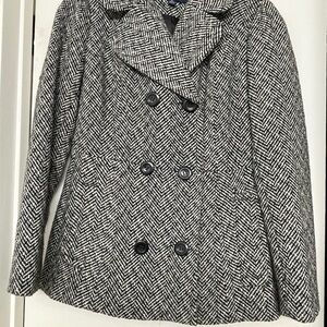 Black and White Herringbone Blazer